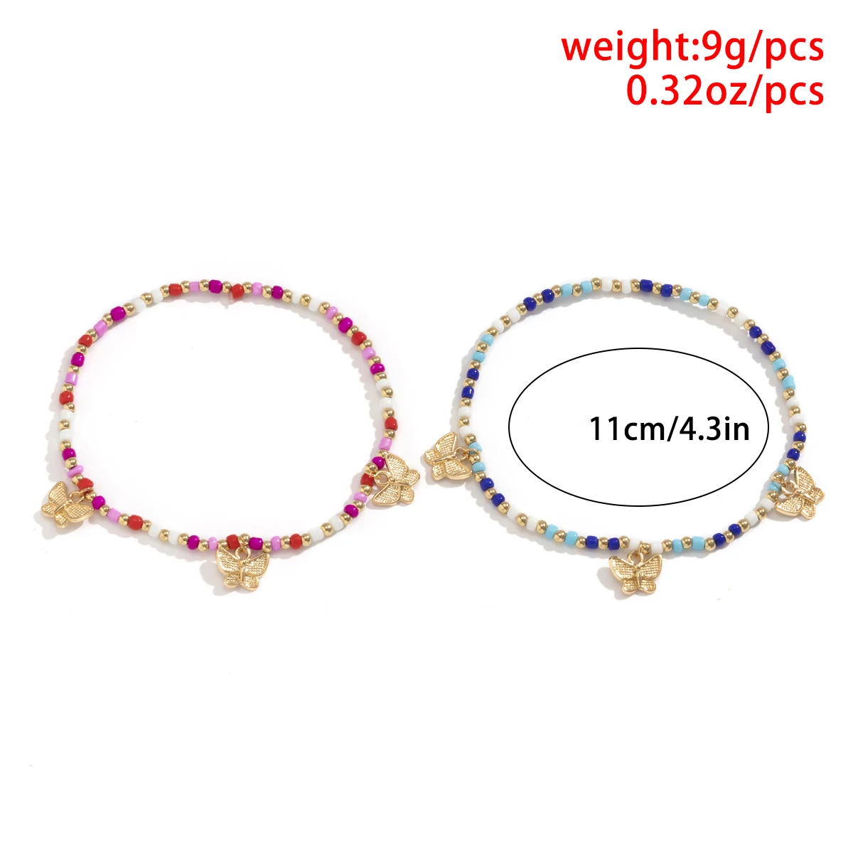 

Vintage Bohemian Gold Color Chain Anklets Women Girls Sweet Cute Butterfly Leg Ankle Seed Beads Anklet Bracelet Beach Jewelry