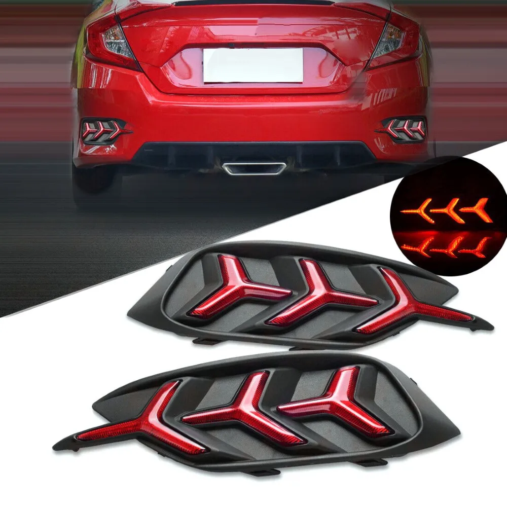 

2 шт., стоп-сигналы для заднего бампера Honda Civic 2016-2017