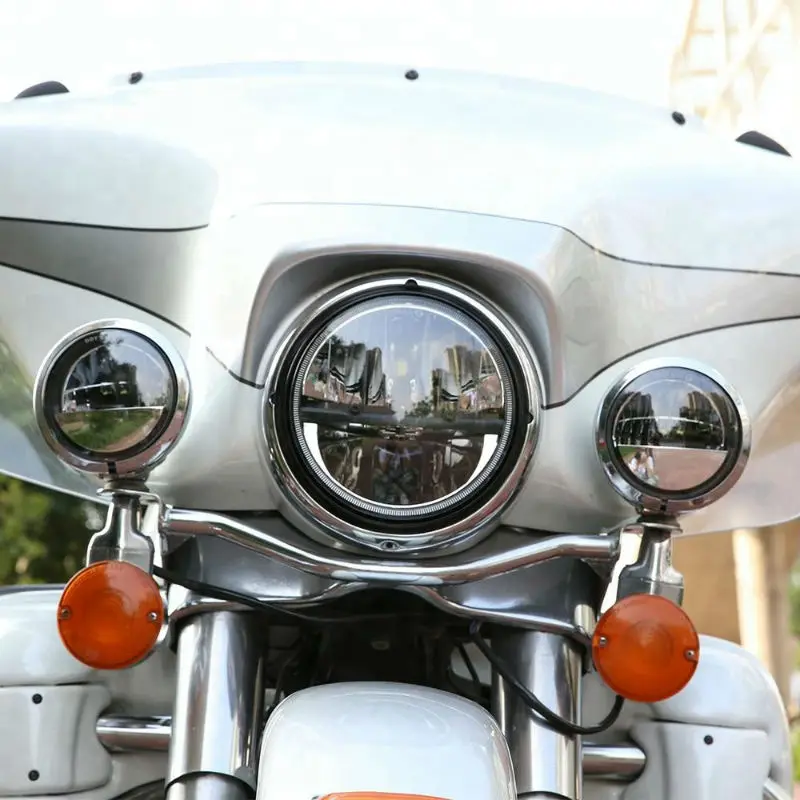 

7inch Black Round LED Headlight Sealed Beam for Jeep Wrangler Yamaha V-Star 650 Classic& Silverado 1998-2010 Touring 1994-2015