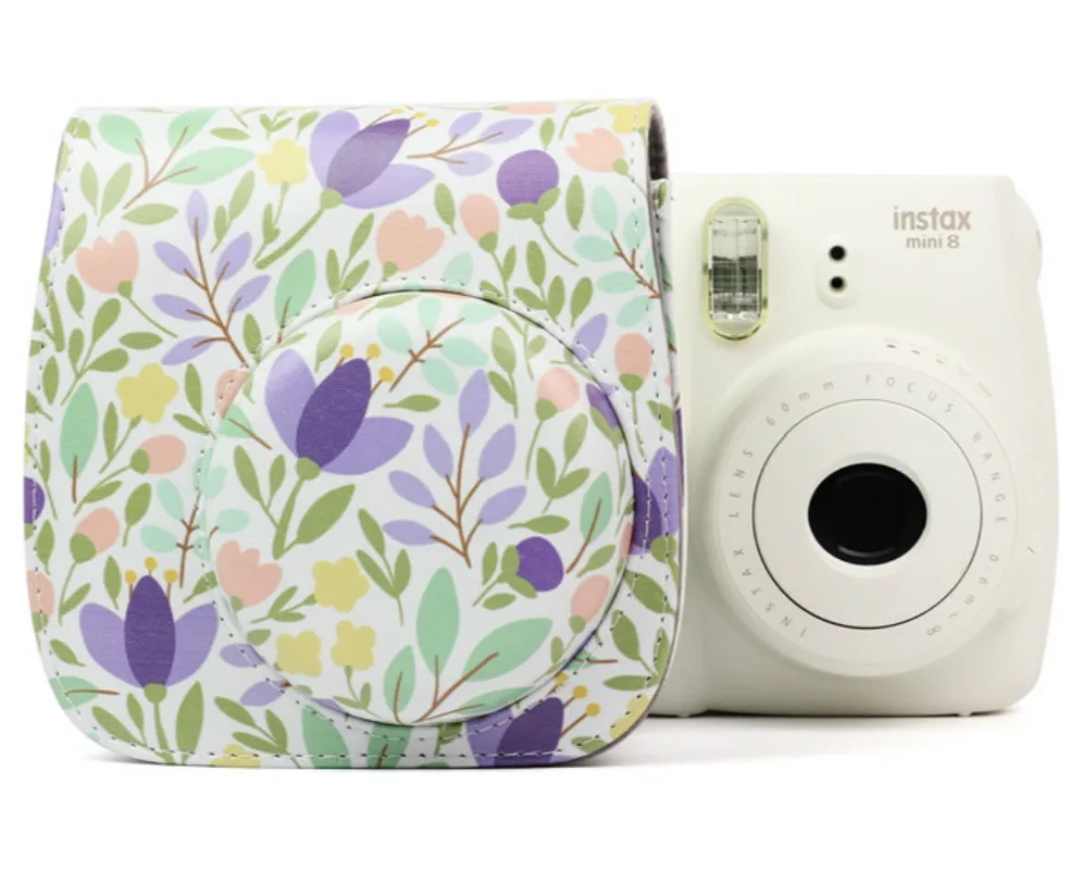 Для Fujifilm Instax Mini 8 + 9 Аксессуары для камеры цветы искусственная кожа мгновенная
