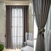 new curtain gauze curtain living room light luxury restaurant curtain cloth window screen hollow high end american custom