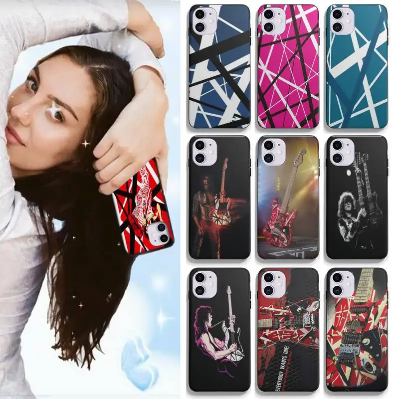 

Eddie Van Halen Graphic Guitar Phone Case For Iphone 13 Mini 12 11 Pro Max X XS MAX XR Cover For Iphone 7 8 Plus SE2 Cover