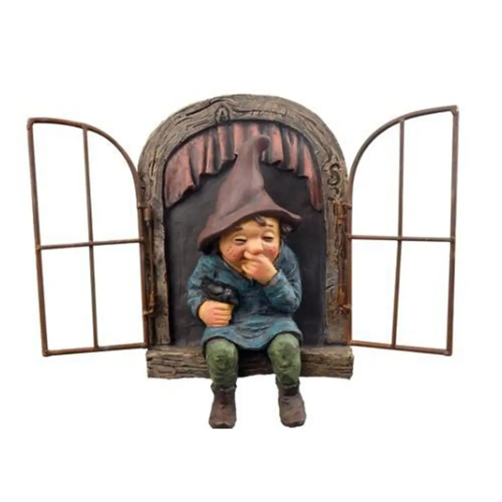 

Elf Out The Door Tree Hugger Naughty Garden Gnome Peeker, забавное украшение для сада, скульптура для дерева, украшение для крыльца, художественные фигурки
