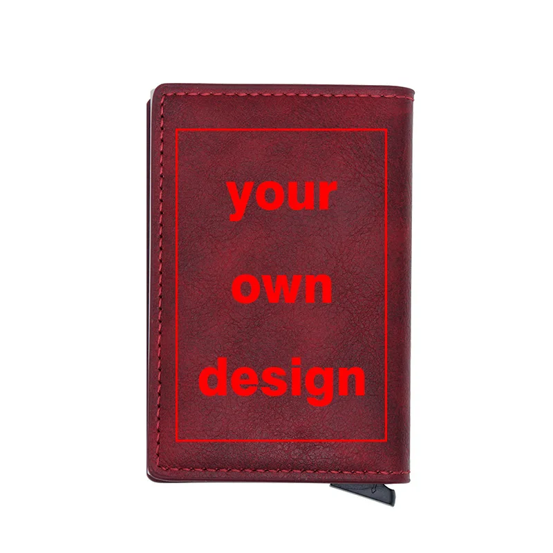 

Custom Picture Diy Your Own Design Digital Printing Card Holder Wallet Classic Men Women Mini Short Leather Personality Purse