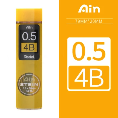 Pentel Pencil C275 свинцовый стержень Stein Enhanced Silica 0,5*60 мм 2 H, H, HB, B, 2B, 3B, 4B механический карандаш Пишущие принадлежности - Цвет: 4B