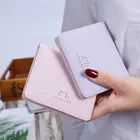 Q короткие женские кошельки из искусственной кожи, однотонный Кошелек для монет, Женский мини-клатч с застежкой для девочек, с мультяшным держателем для карт, маленький женский кошелек