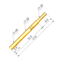 100pcs r75 2s brass tube gold plated spring test probe diameter 1 32mm length 17 5mm probe needle seat