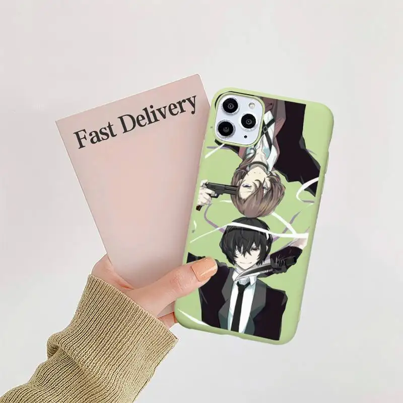 

Anime Bungou Stray Dogs Dazai Osamu Phone Case Candy Color for iPhone 6 7 8 11 12 s mini pro X XS XR MAX Plus
