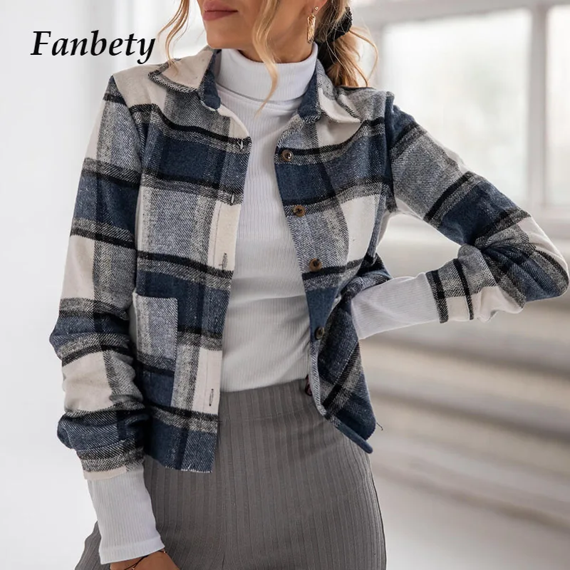 

Женская однобортная куртка в клетку, элегантная повседневная куртка в стиле ретро с отложным воротником, весна 2021