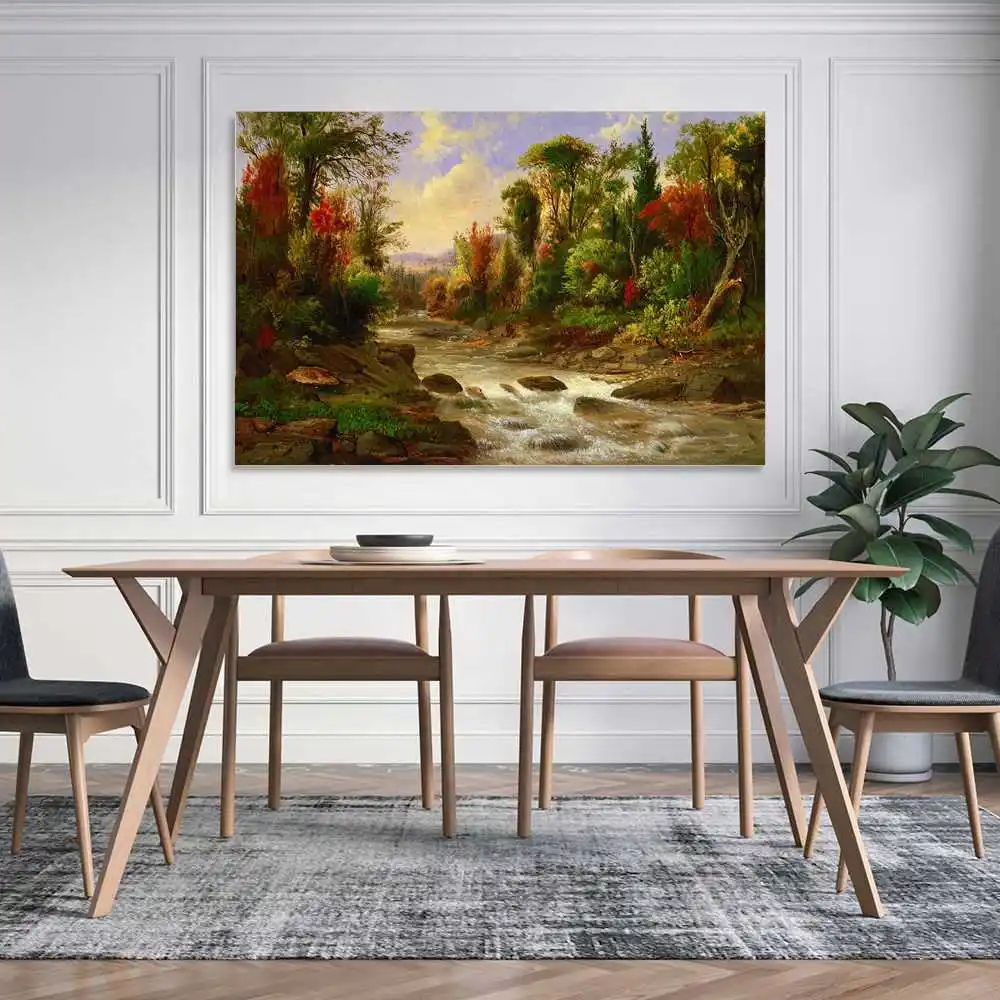 

Landscape oil painting-garden poster living room decoration painting canvas wall art living room