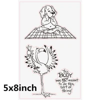2020 hot animals yoga new 6x7inch transparent silicone clear stamp for scrapbooking diy craft decoration soft stamp