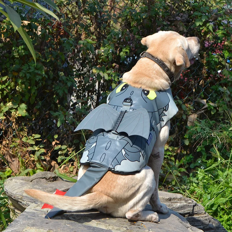 

Dog Swimwear Vest Life Jacket Pet Dog Clothes Shark Mermaid Design Shape Foldable Safe Vest For Dogs