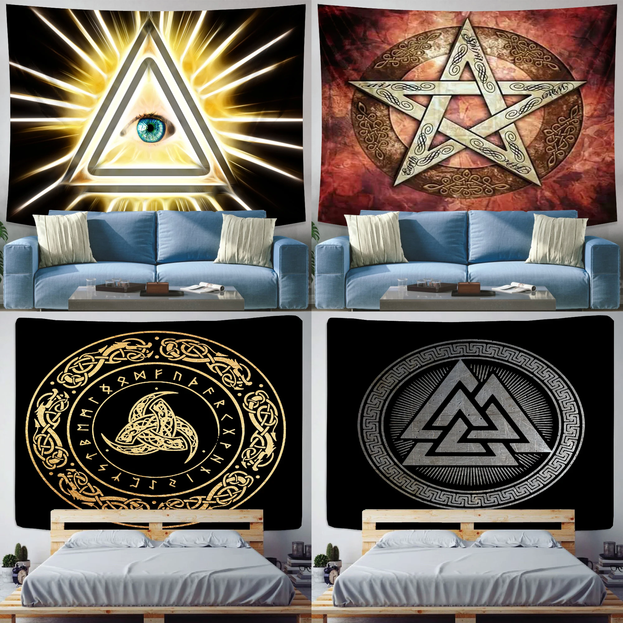 Симистический гобелен викингов ворона медитация психоделический Таро-карточка