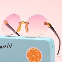classic flower fashin sunglasses children baby round plastic mirror boys girls kids cute sun glasses gradient eyeglasses uv400
