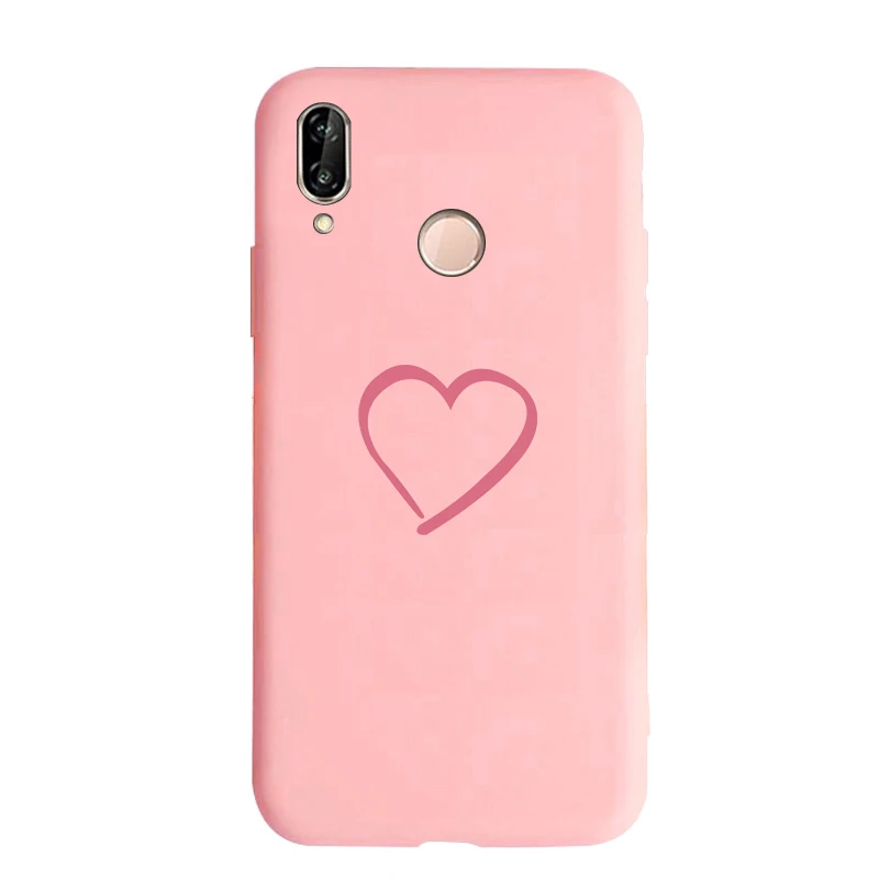 love 2 pink case Силиконовый чехол для huawei Honor 20 10 8 9 Lite Pro 8X 8A 8S Чехол P20 P30 Lite Pro P smart mate 20 lite Coque Love Simple - Цвет: love 2 pink case