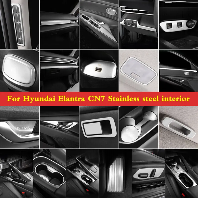 Для Hyundai Elantra CN7 2020 2021 Матовая серебристая панель из нержавеющей стали для окна