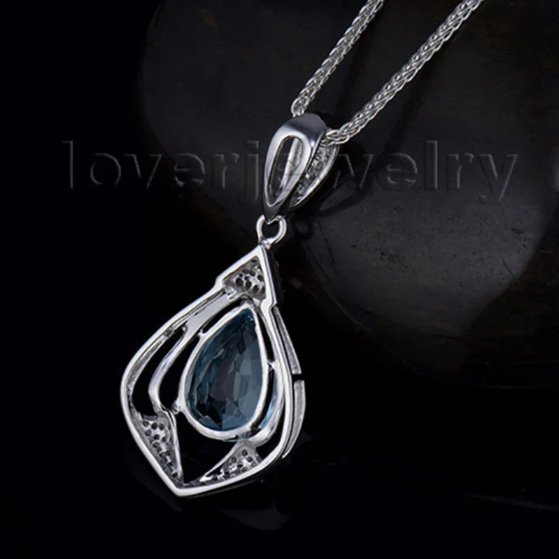 Женский кулон с топазом LOVERJEWELRY однотонный из белого золота 18 карат натуральным