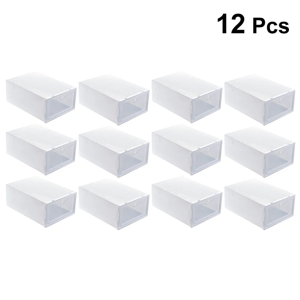 

6Pcs 33x23x13cm Shoes Case Thicken Shoes Box Style Shoe Storage Box White