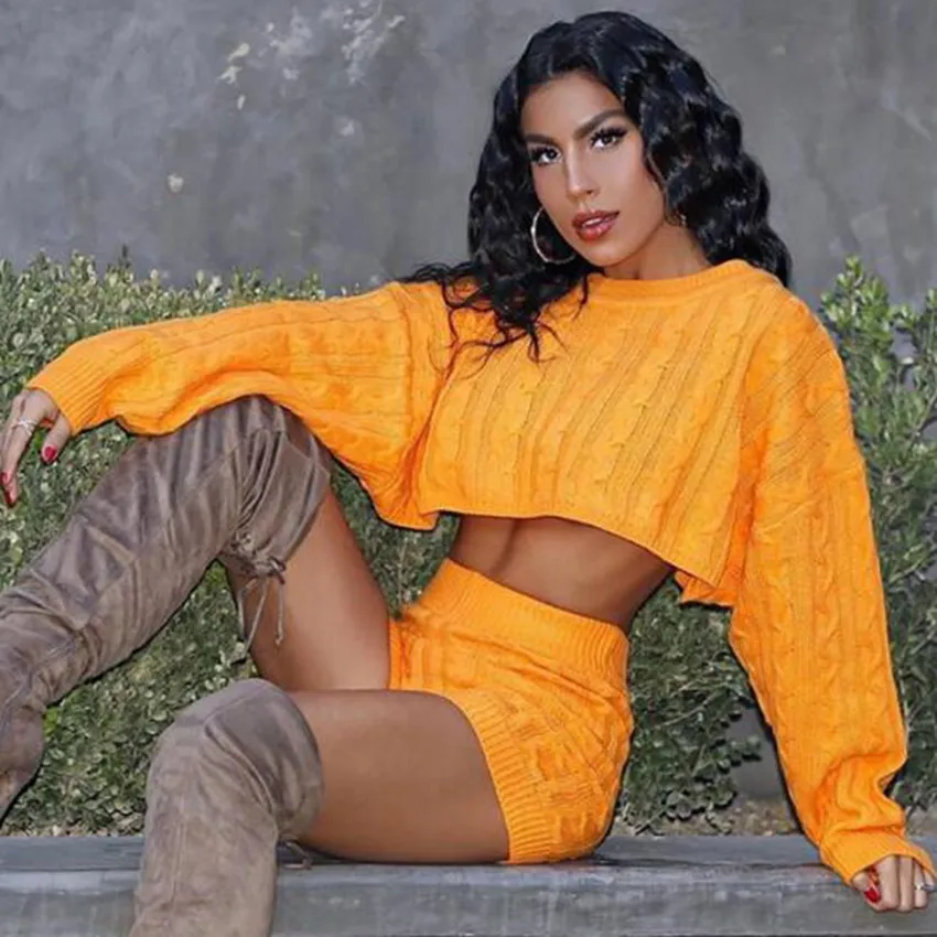 

Новинка 2021, осенне-зимний женский вязаный свитер с длинным рукавом в европейском и американском стиле, пуловер с круглым вырезом, комплект и...