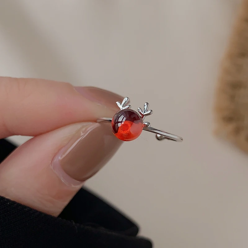 

925 Sterling Silver All the Way to Have You Ring Female Special-Interest Design Fashion Deer Index Finger Ring Personality