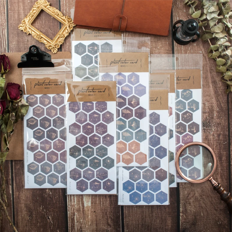 4 шт./партия Ретро стиль растения цветные записываемые серия Bullet Journal