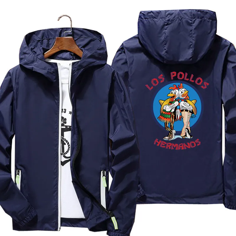 Для мужчин &quotBreaking Bad" Los Pollos Hermanos куриные братья пальто тонкий Светоотражающие