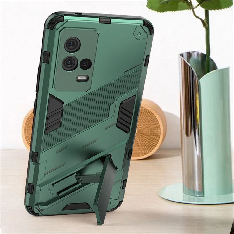 For vivo iQOO 8 Case Forvivo iQOO 8 Cover Armor Silicone Invisible Holder Hard PC Protective Cover For vivo iQOO 8 Pro Case