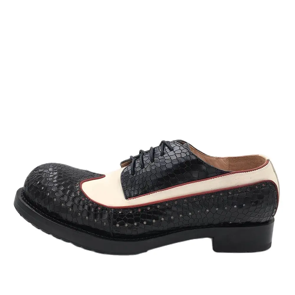 Мужские туфли на шнуровке Sipriks черные белые деловые Костюмные Goodyear повседневная