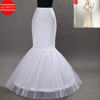 anjuruisi 2021 wholesale mermaid petticoat 1 hoop bone elastic wedding dress crinoline bridal petticoat cheap wedding accessorie