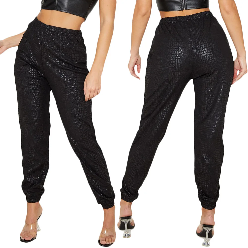 Повседневные кожаные брюки Стрейчевые длинные брюки-карандаш женские зимние