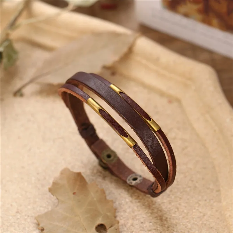 Лидер продаж модные ювелирные украшения из натуральной кожи многослойный