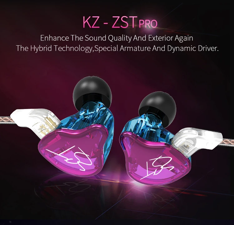 AK KZ ЗСТ красочные BA+ DD наушники в ухо гибридная гарнитура HIFI бас шумоподавление наушники с микрофоном заменен кабель ZSN