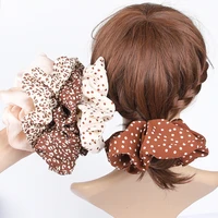 new leopard dot elastic hair bands oversize scrunchies women girls ponytail holder rubber hair ties ropes ring hair accessories
