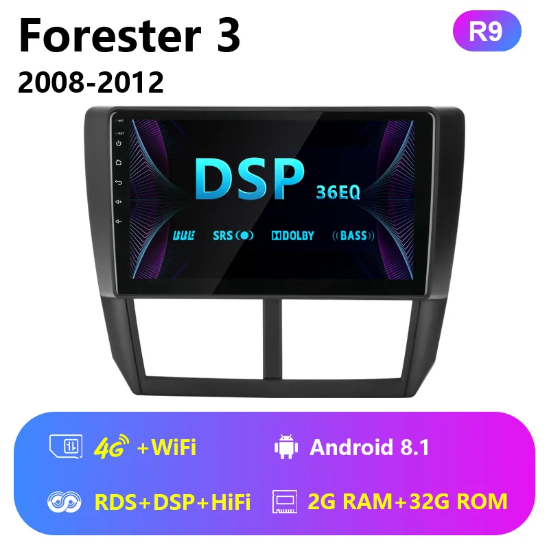 4G wifi with RDS DSP Jansite " RDS Wi-Fi автомобильное радио для Subaru Forester 3 2008-2012 Авторадио сенсорный экран для Android зеркало GPS-link плееры с рамкой - Цвет: 4G wifi with RDS DSP