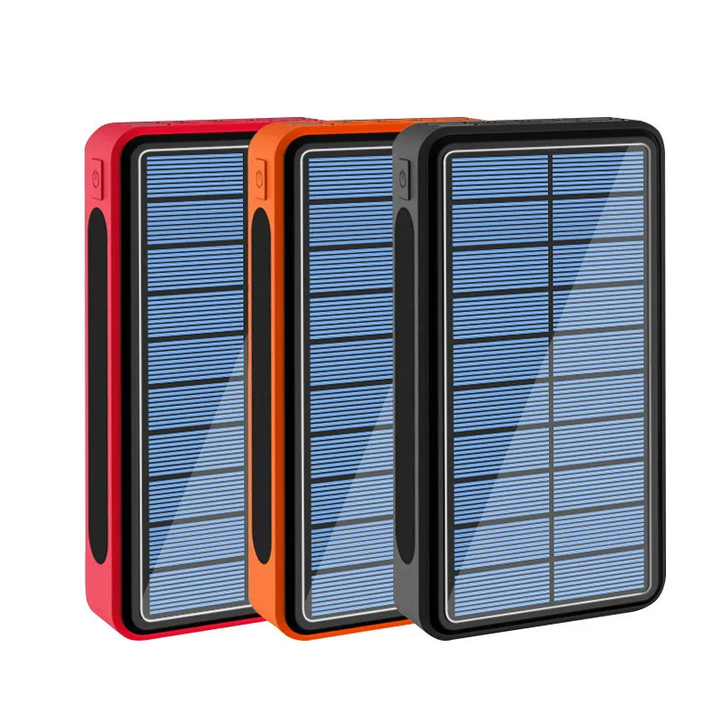 80000mah solar power bank for xiaomi iphone battery panel with camping light 4usb external battery powerbank fast charger free global shipping