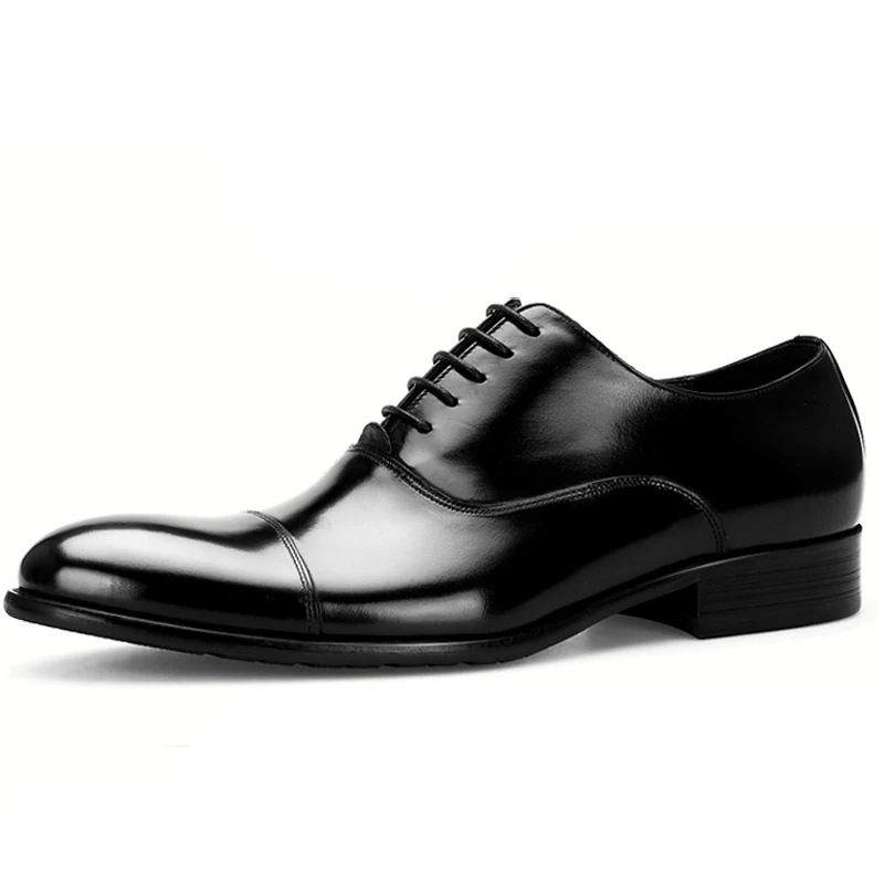 2018 Модные мужские свадебные оксфорды из натуральной кожи деловые строгие Туфли с
