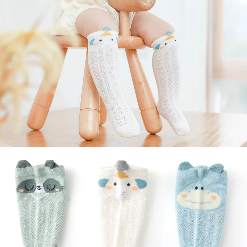 Носки для новорожденных 3 пары тонкие Дышащие Мягкие сетчатые чулки защиты от