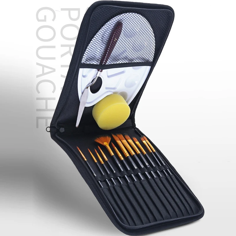 

12Pcs Multifunction Nylon Hair Oil Paint Brush Set For Artist Watercolor Acrylic Fan-shaped Gouach Painting Brushes Art Supplies