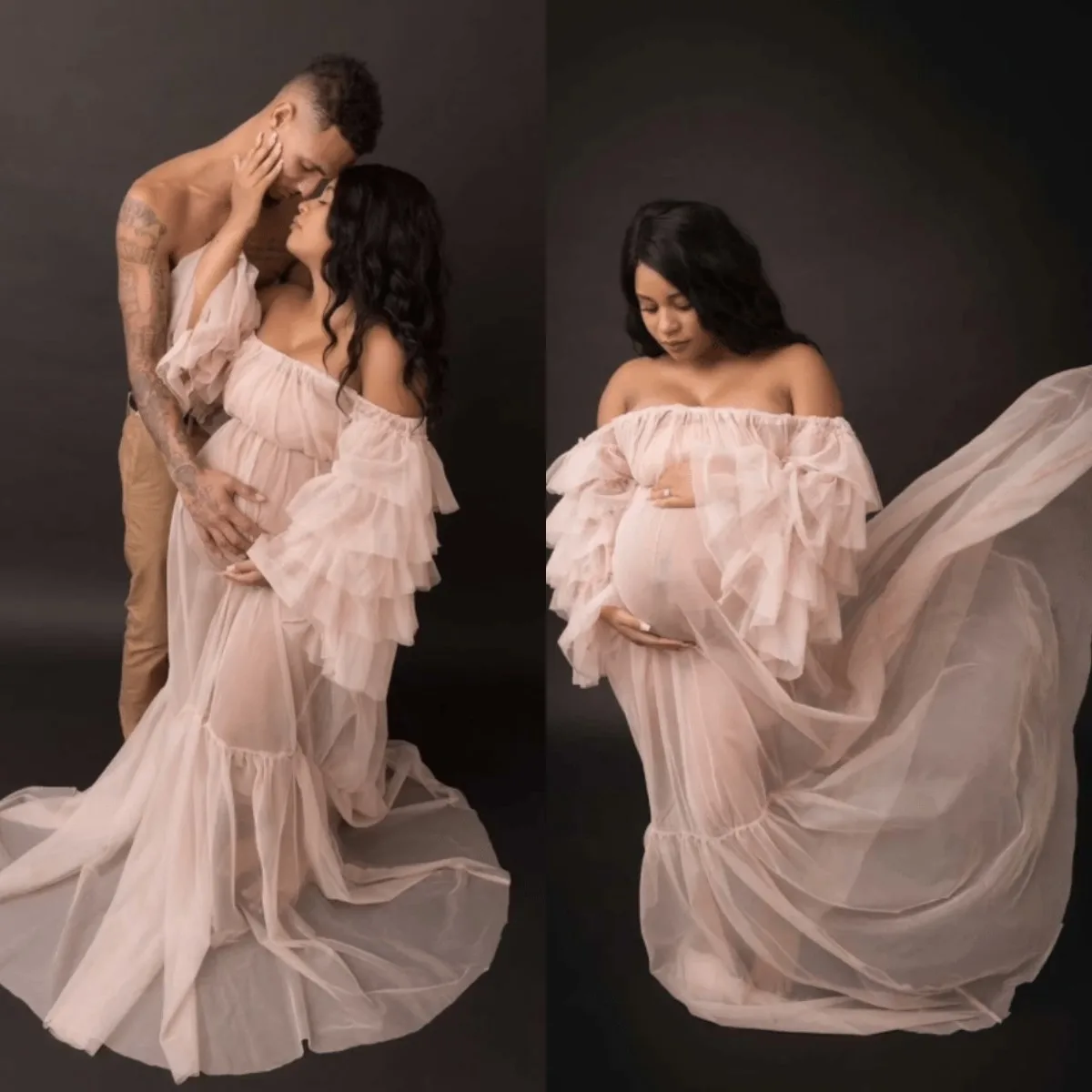 

Платье для беременных для фотосессии пушистое Тюлевое платье для беременных для фотосессии для беременных свадебное платье для беременных
