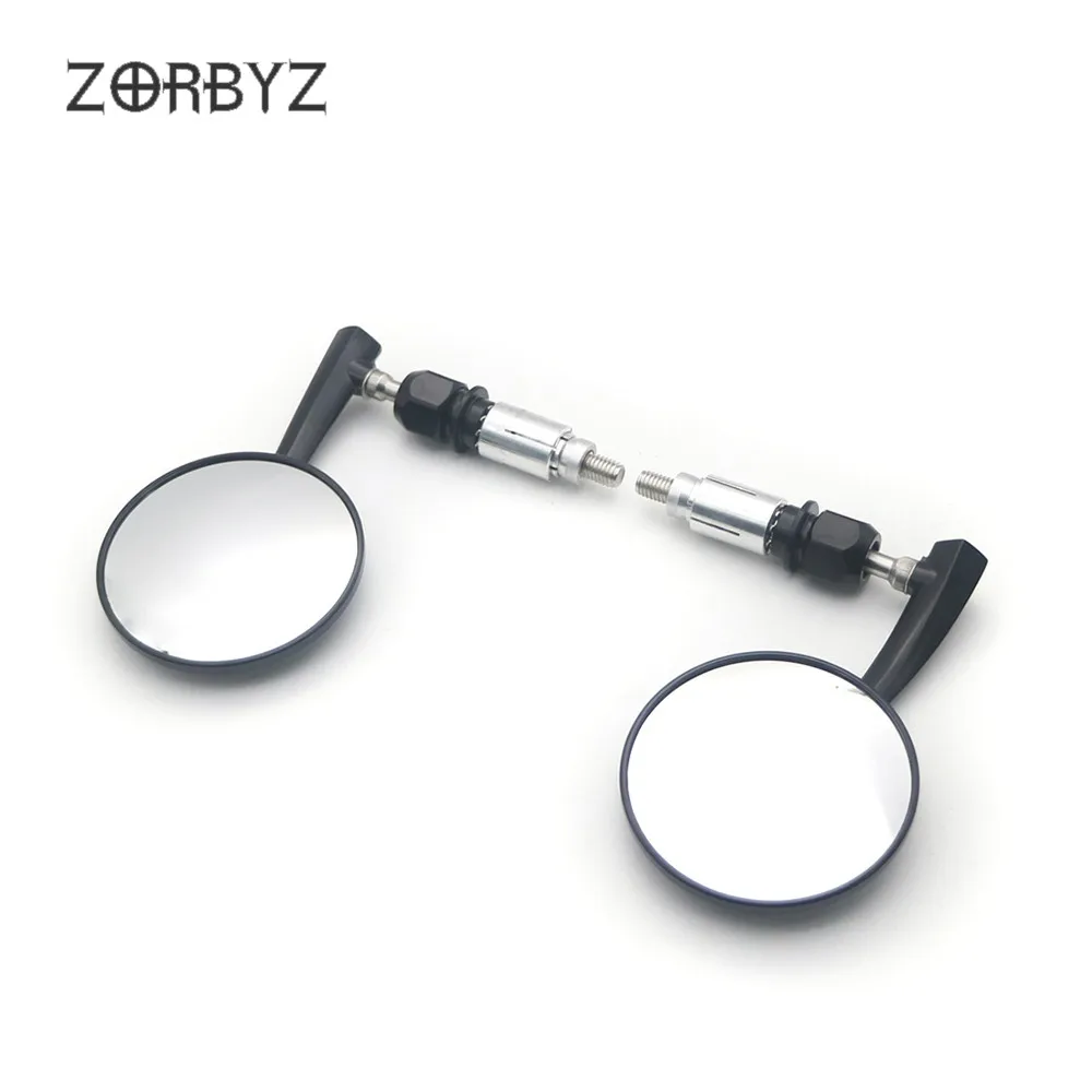 Черные мотоциклетные боковые зеркала заднего вида ZORBYZ с круглой ручкой в стиле
