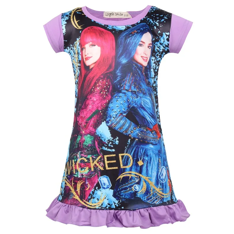 2019 New Summer Princess sleepwear Dress Baby Girls Clothing Descendants Christmas Dresses Vestido for Kid Girl pajamas Clothes | Детская