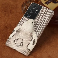 real snakeskin leather 3d snake head case for samsung galaxy s21 ultra fe s8 s10 plus note 20 10 9 a50 a71 a72 a51 a52 a32 a12