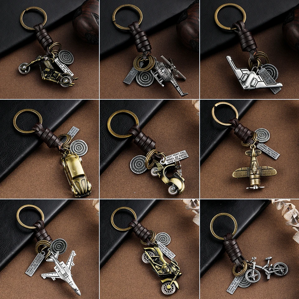 Trendy Car Key Chain Keychains Gifts For Women Men Accessories Keyholder Key-rings Bicycle Fighter Keys Pendant Chains Key Ring