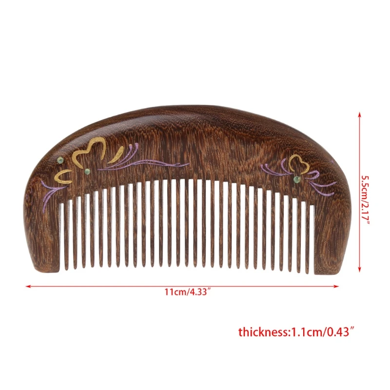 

Hair Care Comb Anti-static Handmade Natural Wood Wooden Carved Sandalwood Combs