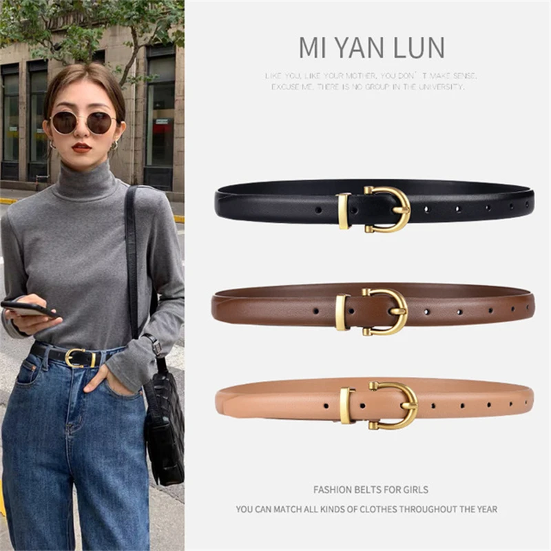 

Women's belt 2021 new net red belt women's antique belt real cowhide ladies belt simple fashion all-match Korean skirt belt