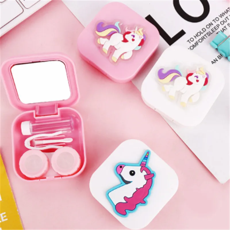 1 шт. симпатичная мультяшная коробка для контактных линз с сердечками девочек