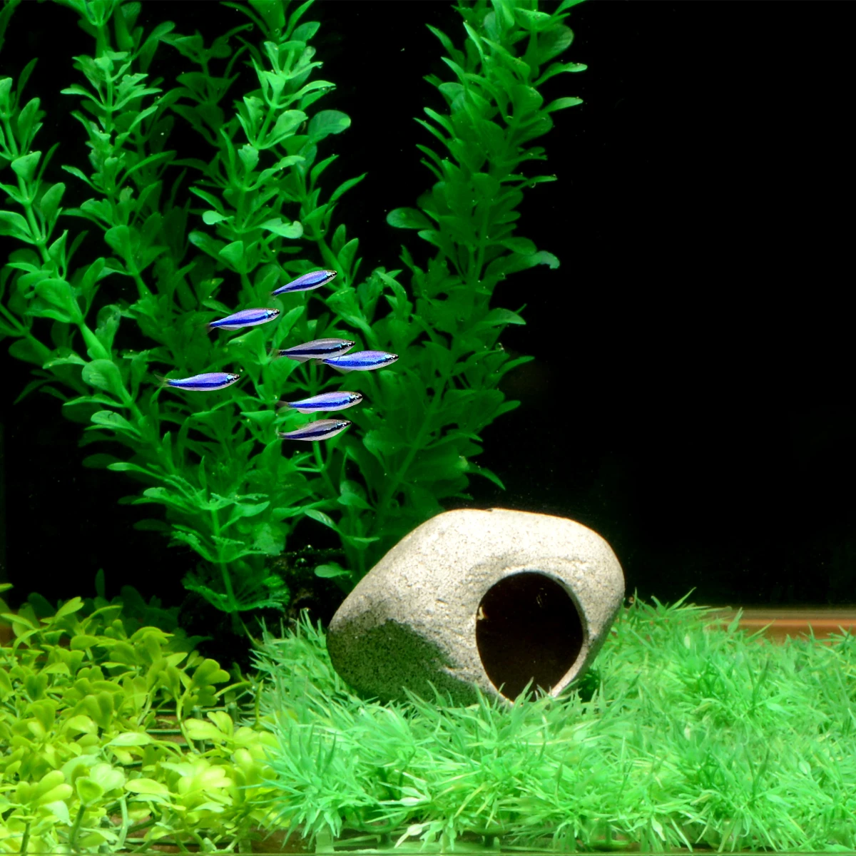 Аксессуары для аквариума Saim серый искусственный камень искусственная и креветка