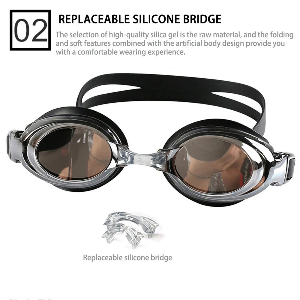 Очки для плавания с силиконовым антизапотевающим покрытием оптические