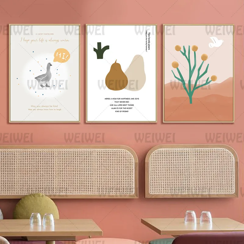 

Plant Home Decoration Painting Illustration Feeling Animal Living Room Canvas Painting Text Paragraph Study Room Pear Poster