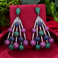 missvikki luxury gorgeous ball earrings trendy cubic zircon indian earrings for women wedding engagement party jewelry gift